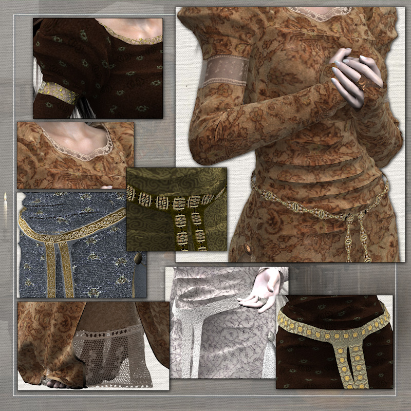 Adelaide dynamic medieval clothes for Victoria 4 by N/A