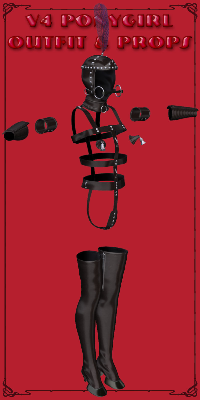 V4 Ponygirl Outfit & Props by N/A