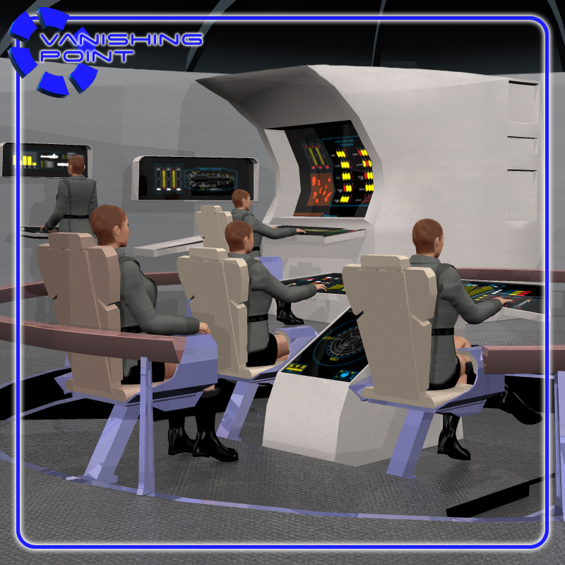Starship Bridge 9 Poses (for Poser) by N/A