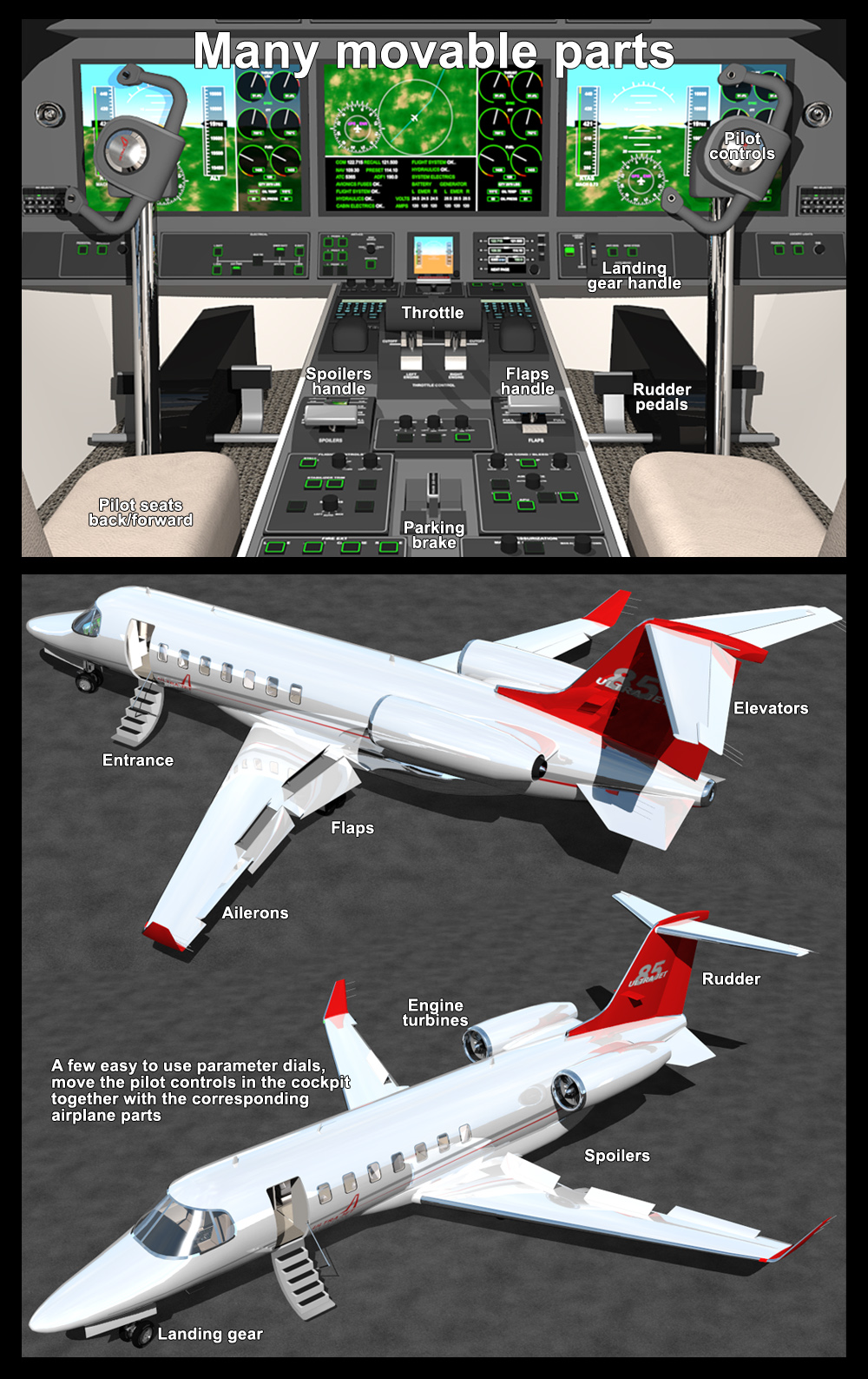 Twin engine private jet 85 by N/A
