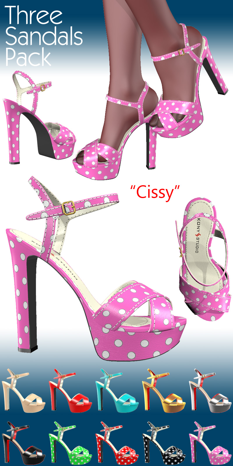 Three Sandals Pack for V4A4 by N/A