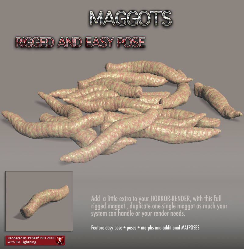 Maggots for your Horror Render by N/A