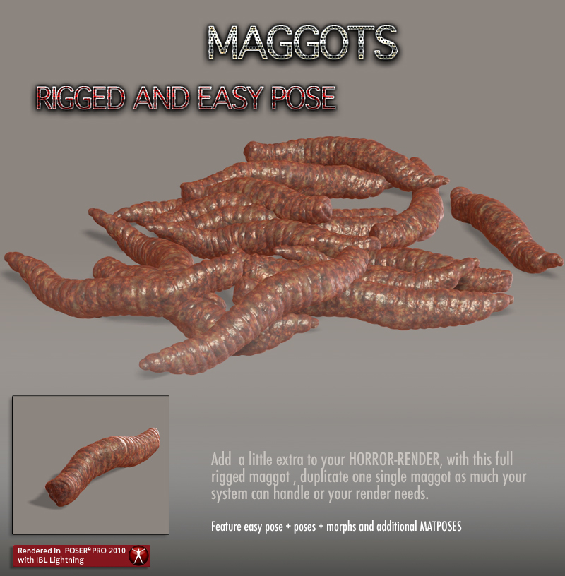 Maggots for your Horror Render by N/A
