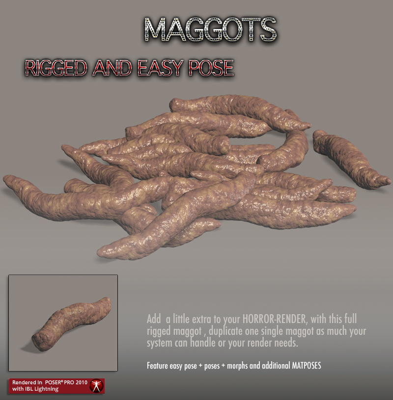 Maggots for your Horror Render by N/A