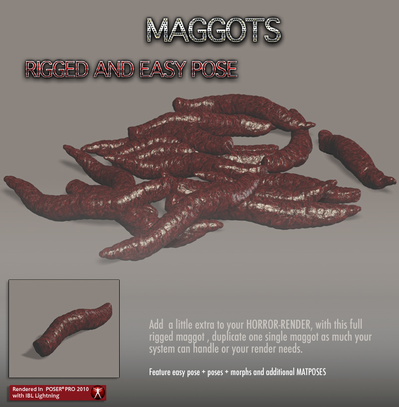 Maggots for your Horror Render by N/A