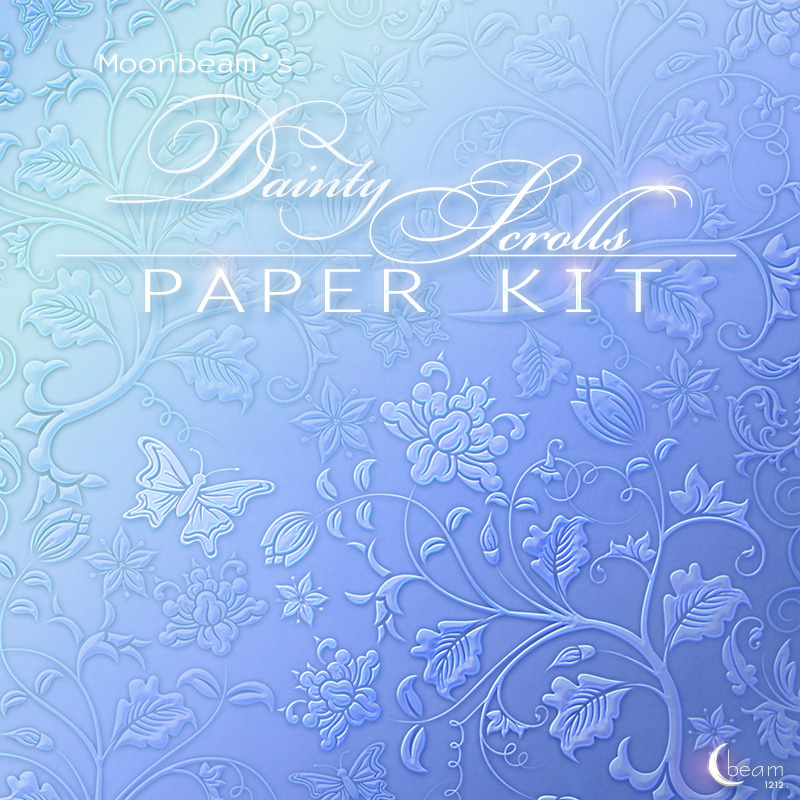 Moonbeams Dainty Scrolls Paper Kit by N/A