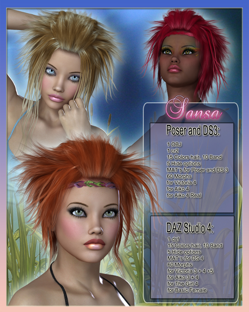 Sansa Hair for V4 by N/A
