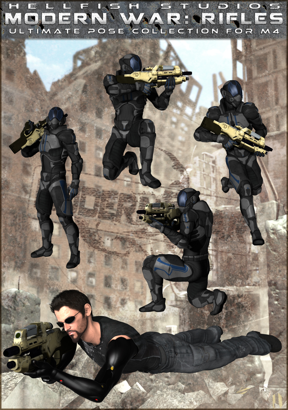 ModernWar:Rifles Ultimate Pose Collection for M4 by N/A