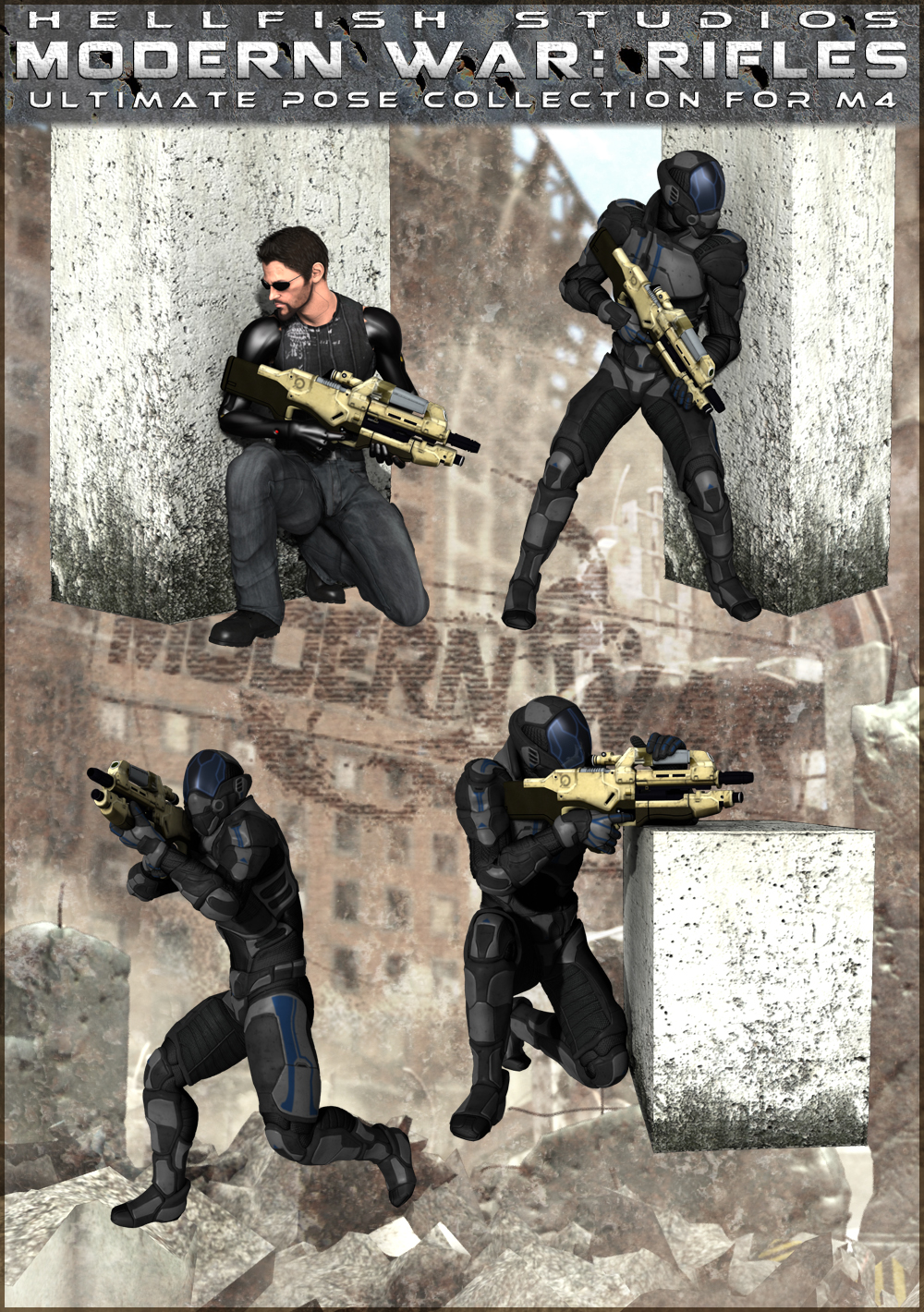 ModernWar:Rifles Ultimate Pose Collection for M4 by N/A