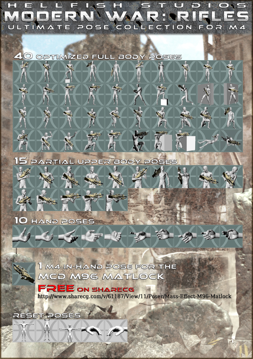 ModernWar:Rifles Ultimate Pose Collection for M4 by N/A