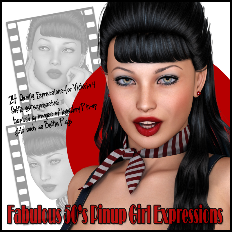 Fabulous 50’s Pinup Girl Expressions by N/A