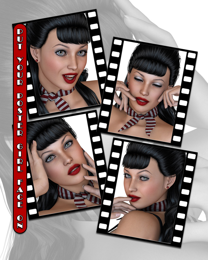 Fabulous 50’s Pinup Girl Expressions by N/A
