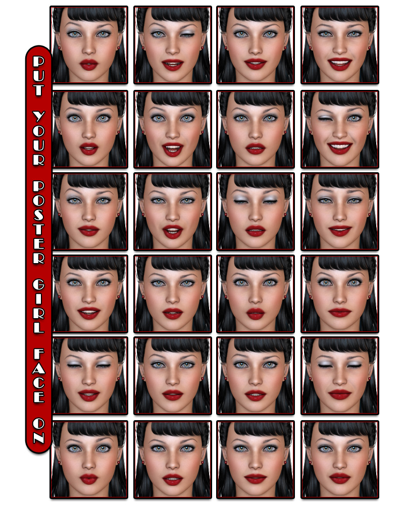 Fabulous 50’s Pinup Girl Expressions by N/A