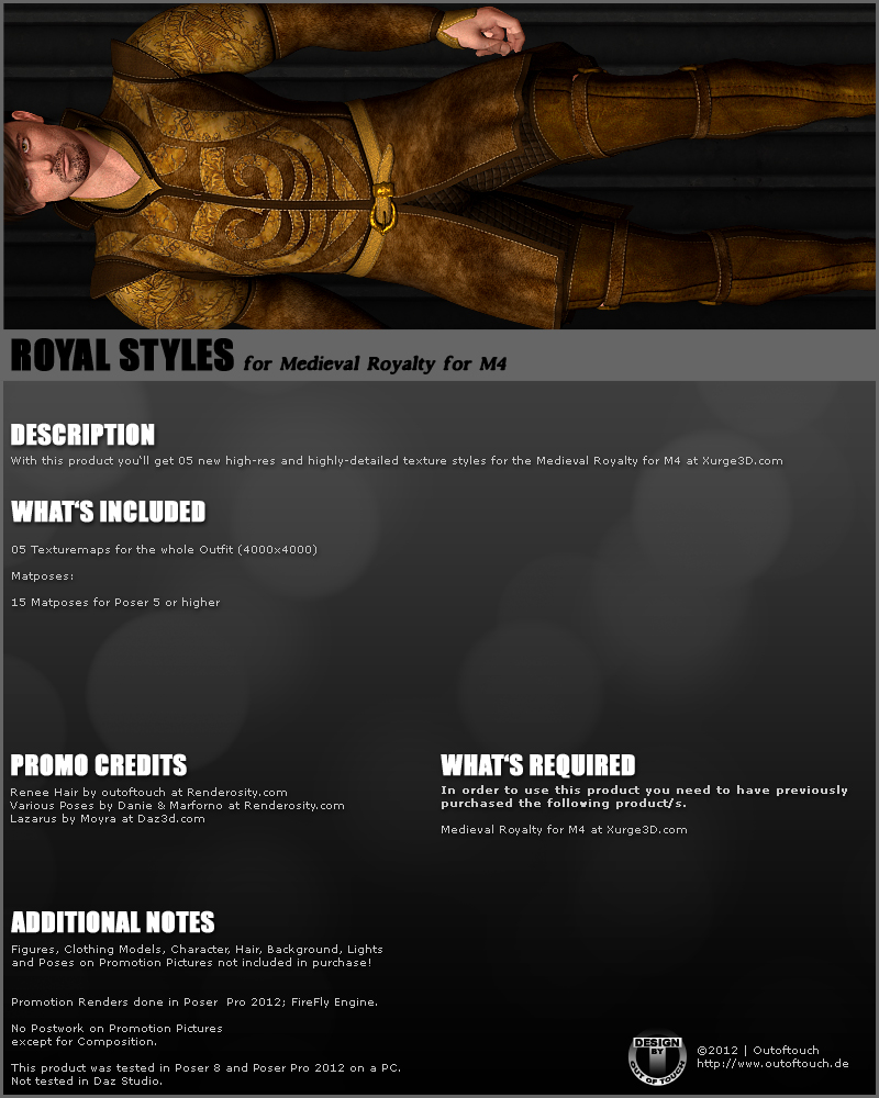 ROYAL STYLES for Medieval Royalty for M4 by Xurge 3D by N/A