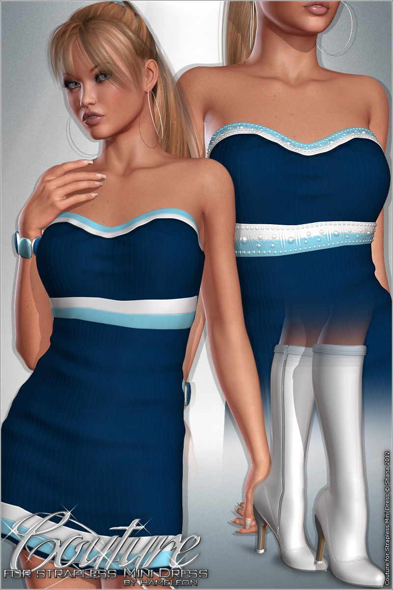 Couture for Strapless Mini Dress by N/A