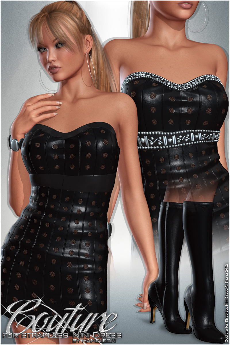 Couture for Strapless Mini Dress by N/A