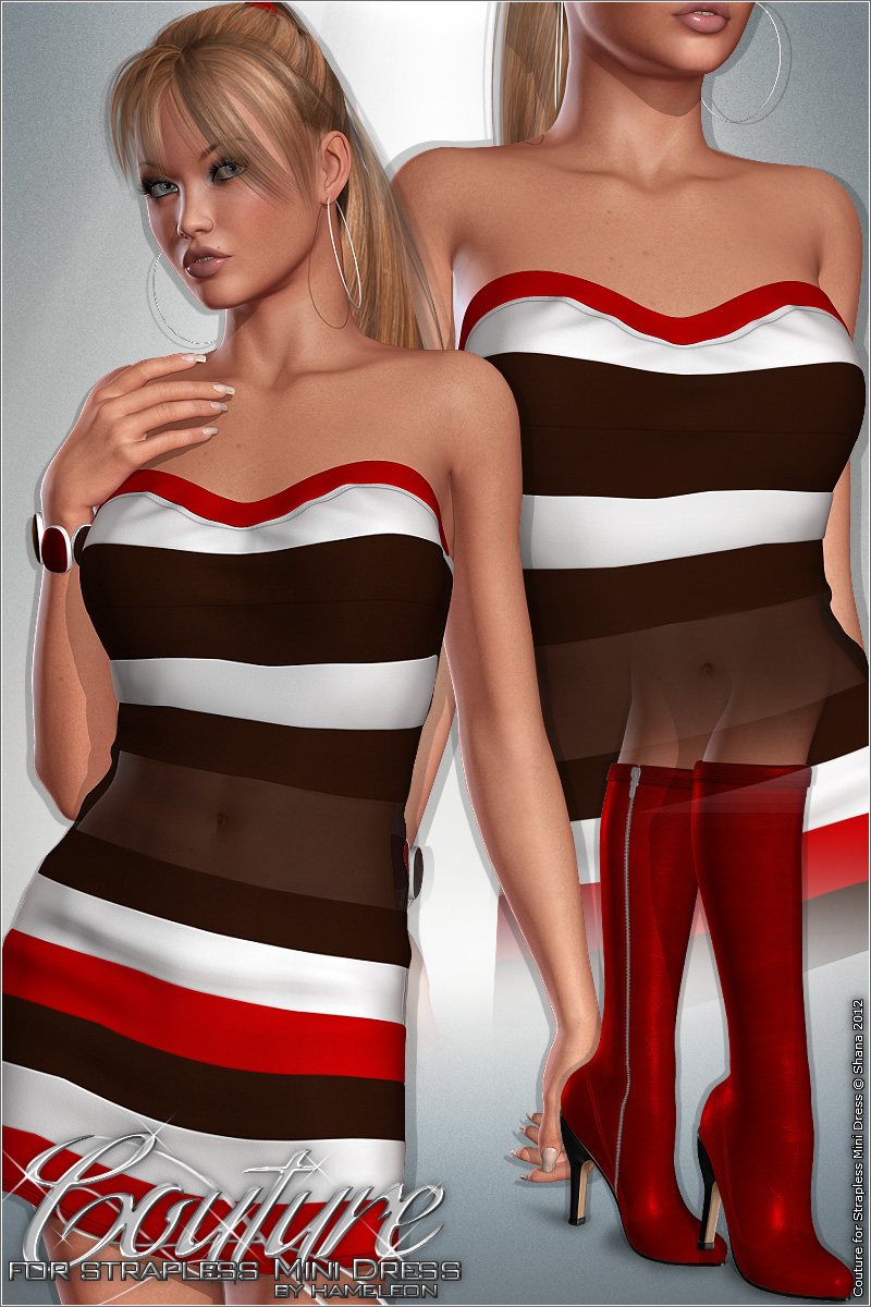 Couture for Strapless Mini Dress by N/A