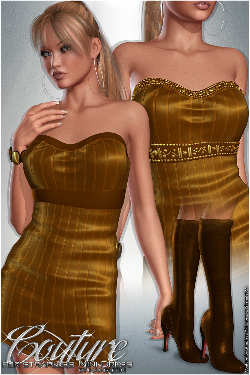 Couture for Strapless Mini Dress by N/A