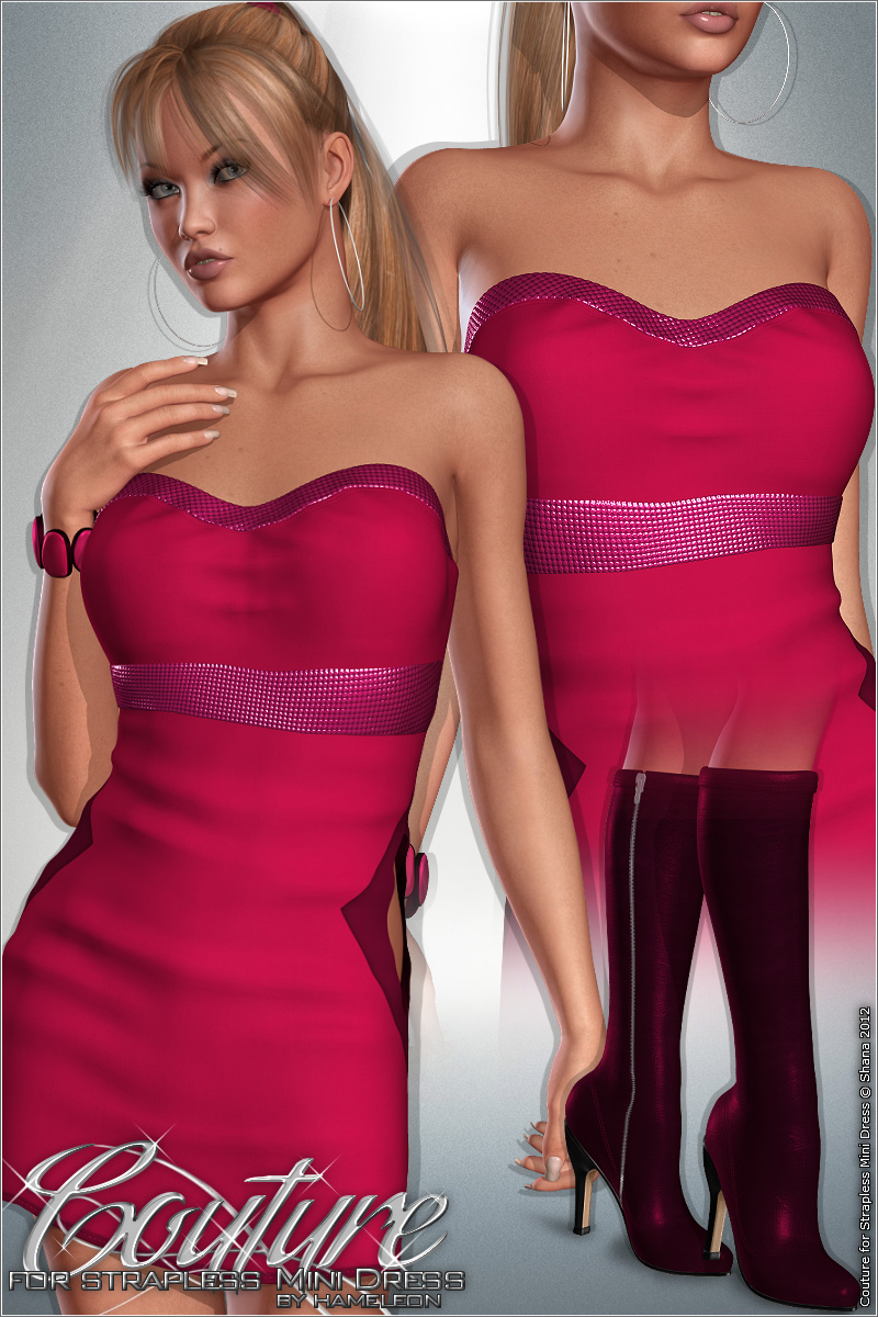 Couture for Strapless Mini Dress by N/A