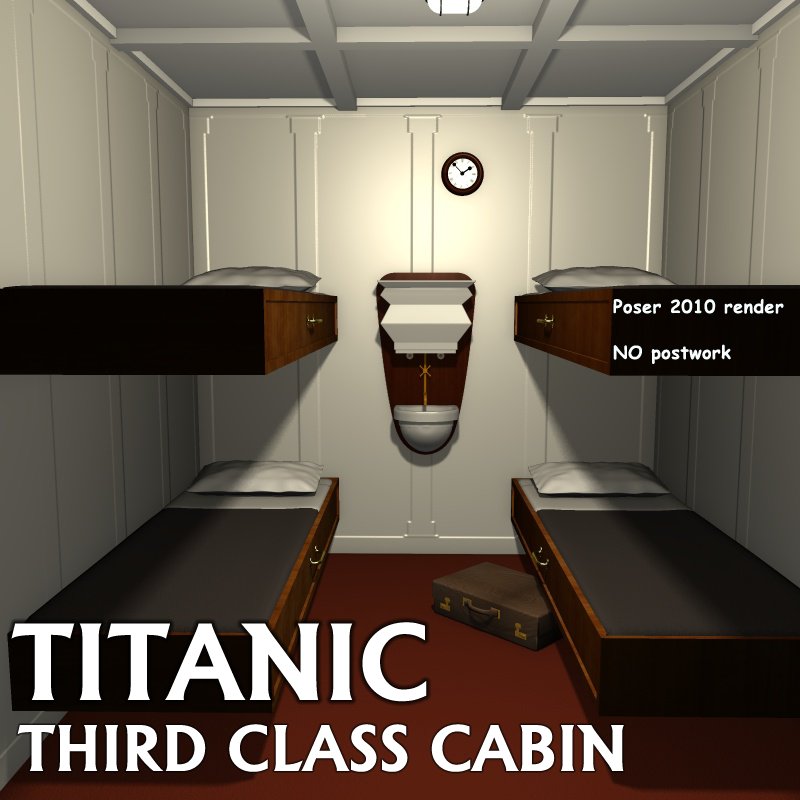 Titanic third class cabin by N/A