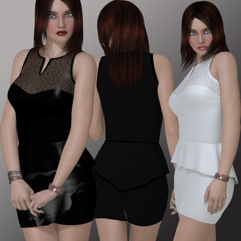 CASUAL Series: Peplum Dress V4-A4-G4 by N/A