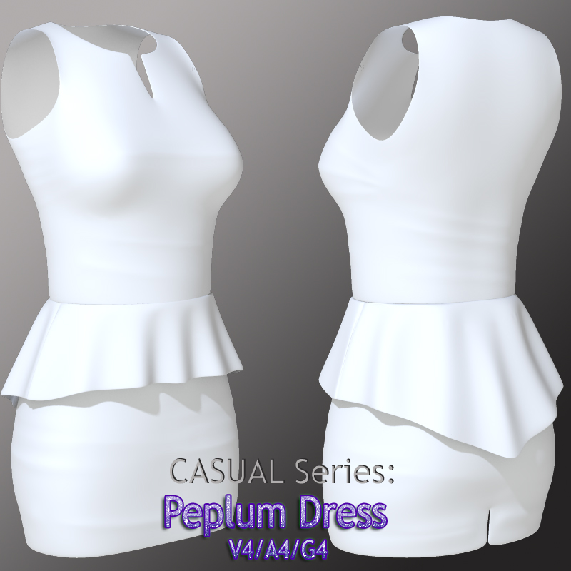 CASUAL Series: Peplum Dress V4-A4-G4 by N/A