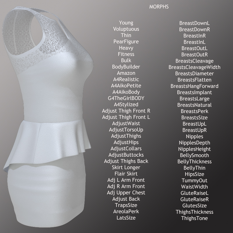 CASUAL Series: Peplum Dress V4-A4-G4 by N/A