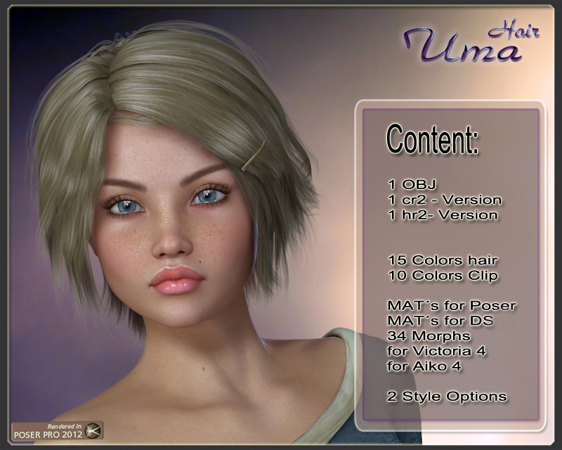 Uma Hair for V4 by N/A