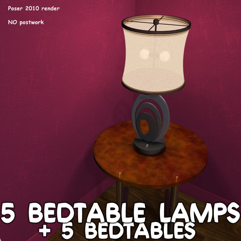 5 Bedtable lamps by N/A