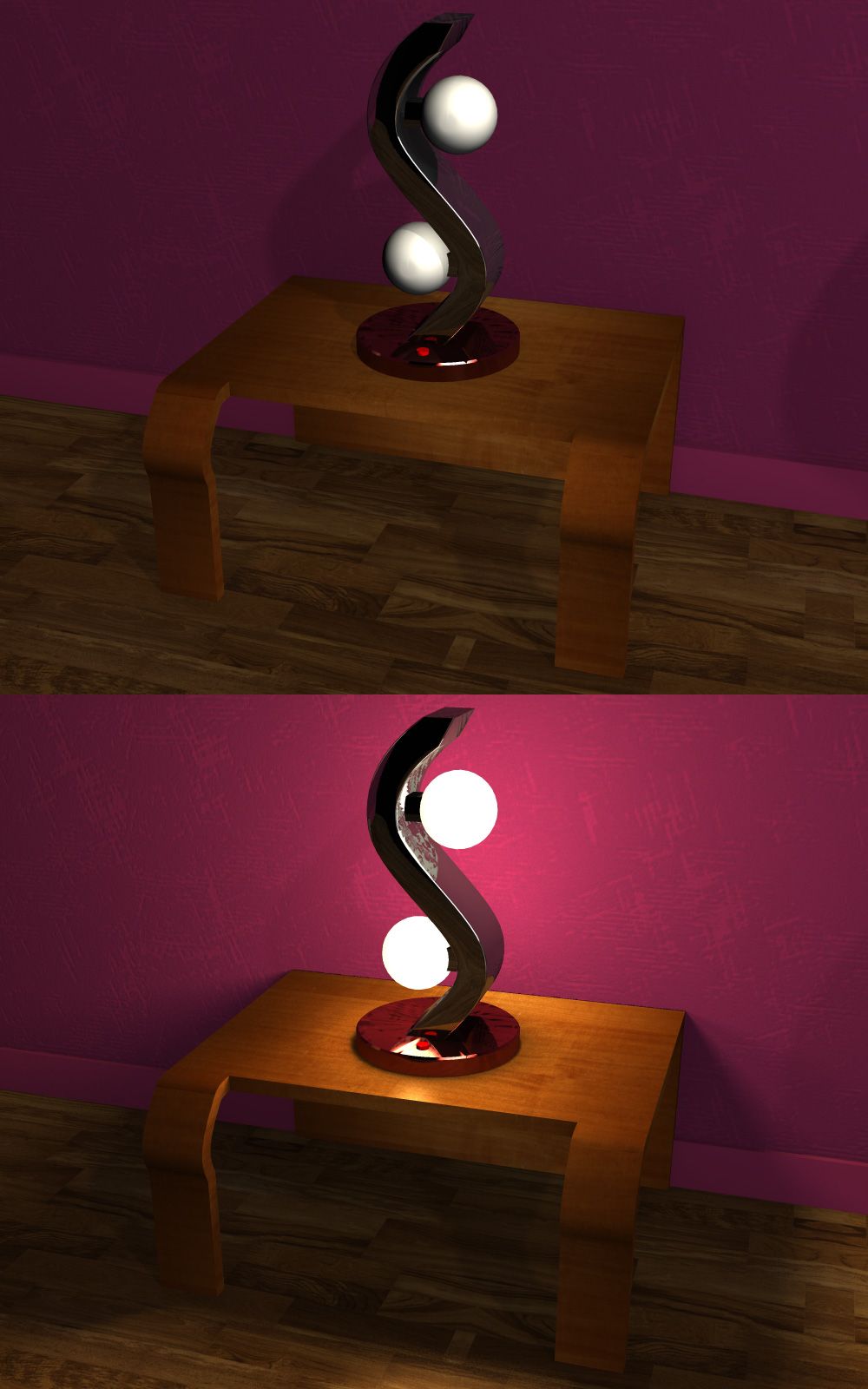 5 Bedtable lamps by N/A