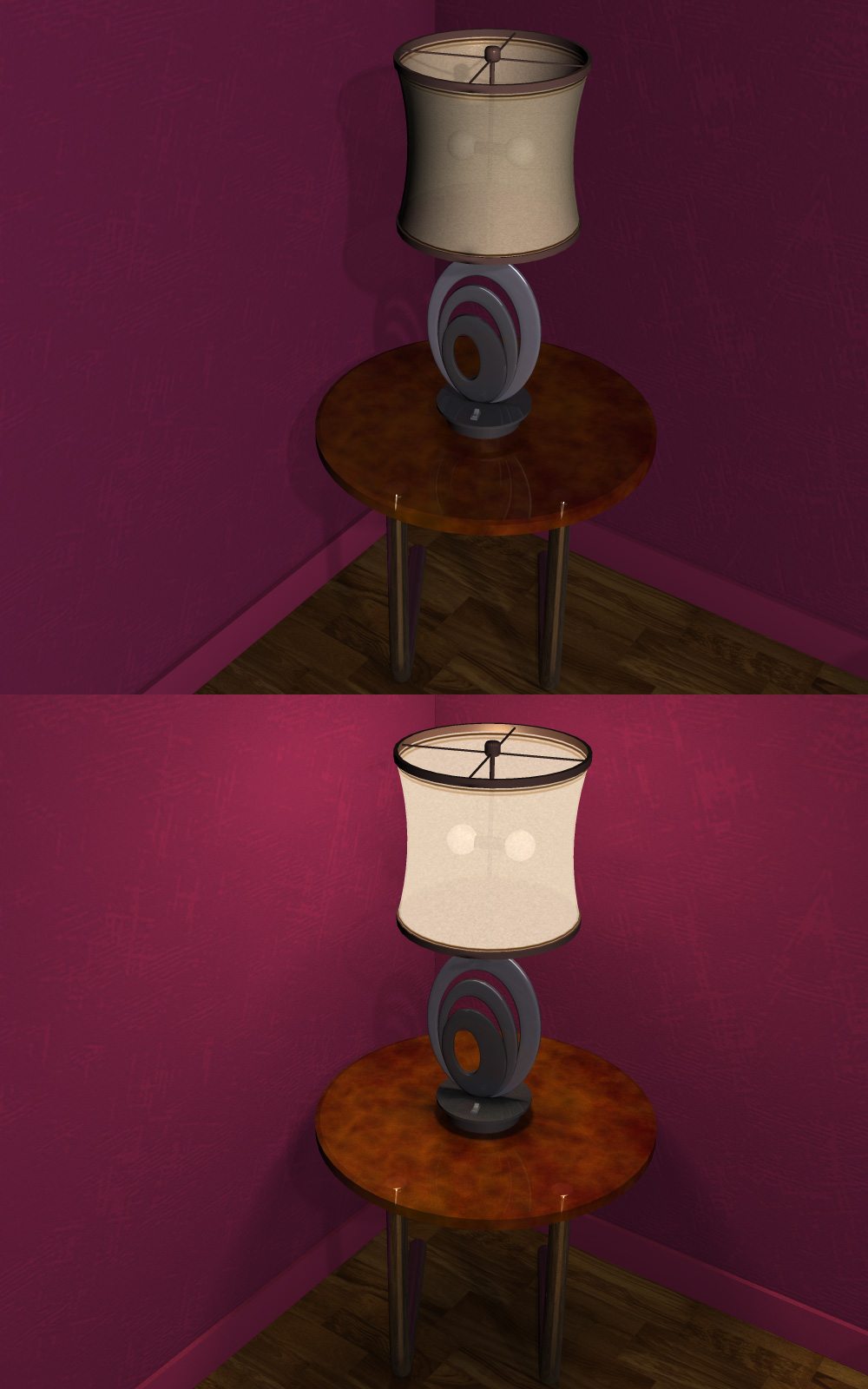 5 Bedtable lamps by N/A