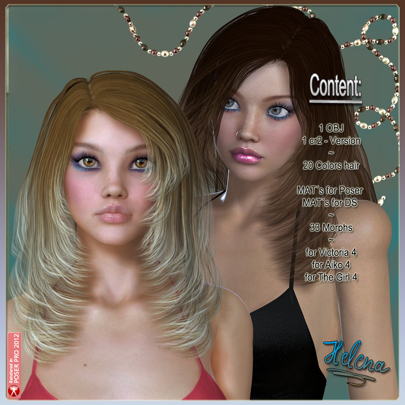 Helena Hair for V4 by N/A