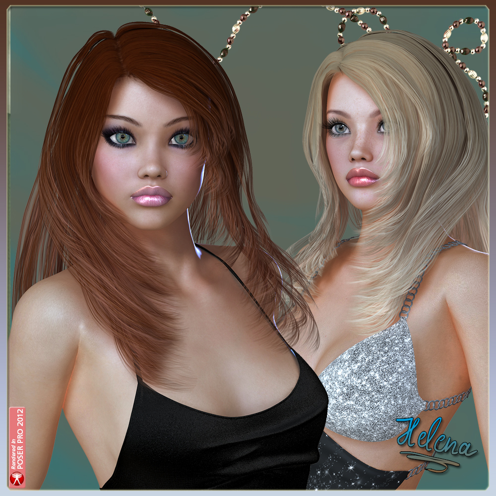 Helena Hair for V4 by N/A