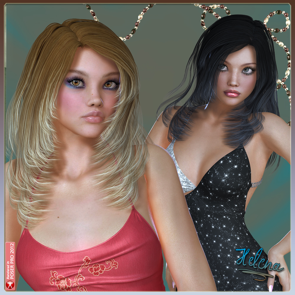 Helena Hair for V4 by N/A