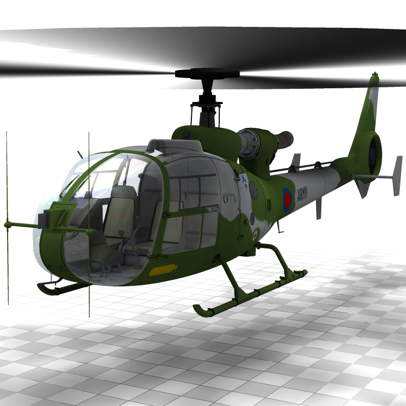 Gazelle Helicopter (for Poser) by N/A