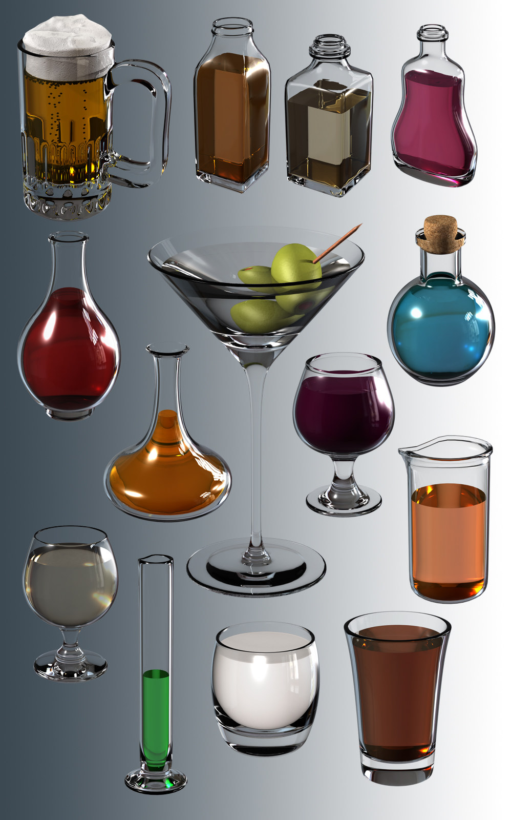 Exnem Glass Ensemble - Props and Materials by N/A