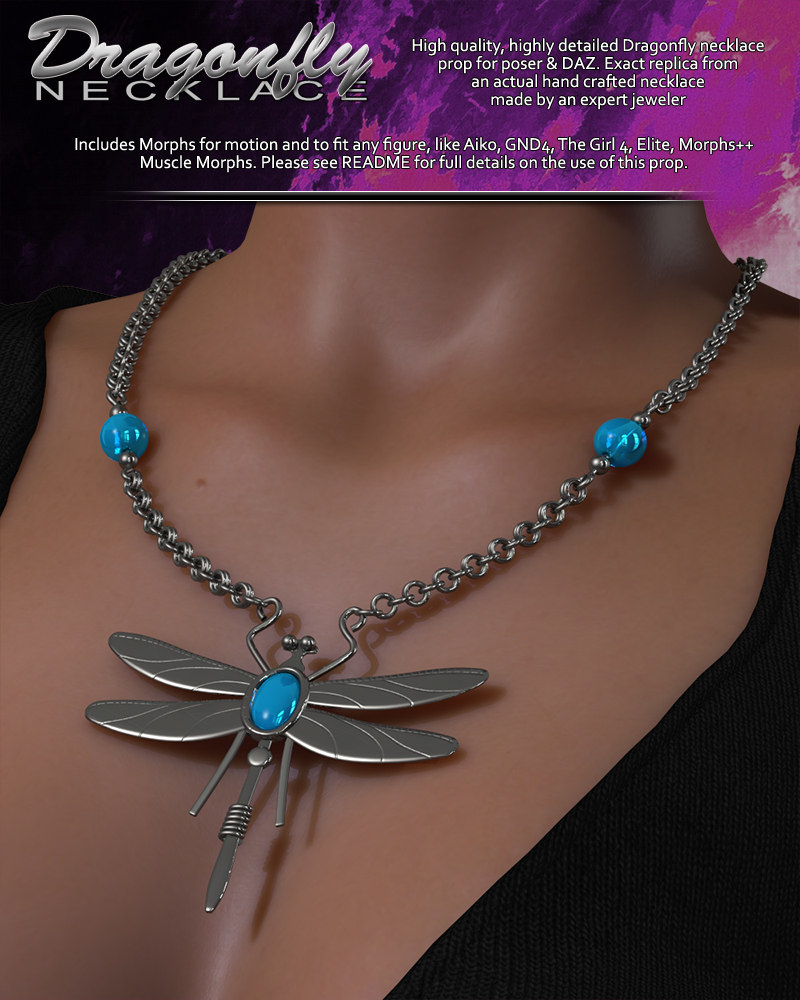 Exnem Dragonfly Necklace by N/A