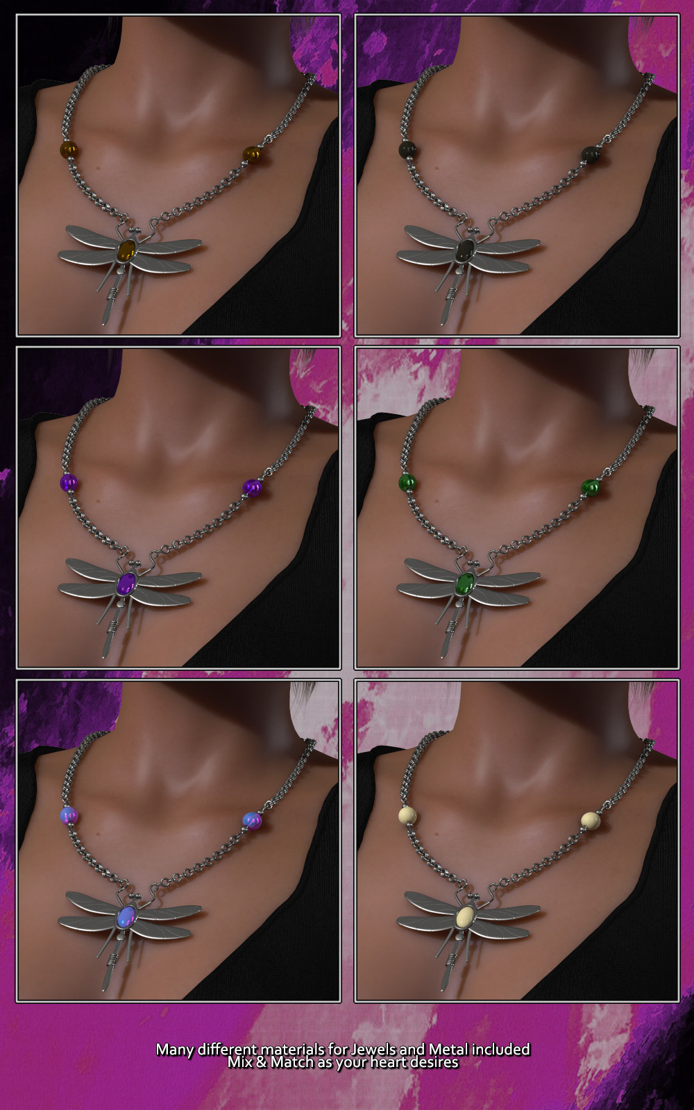 Exnem Dragonfly Necklace by N/A