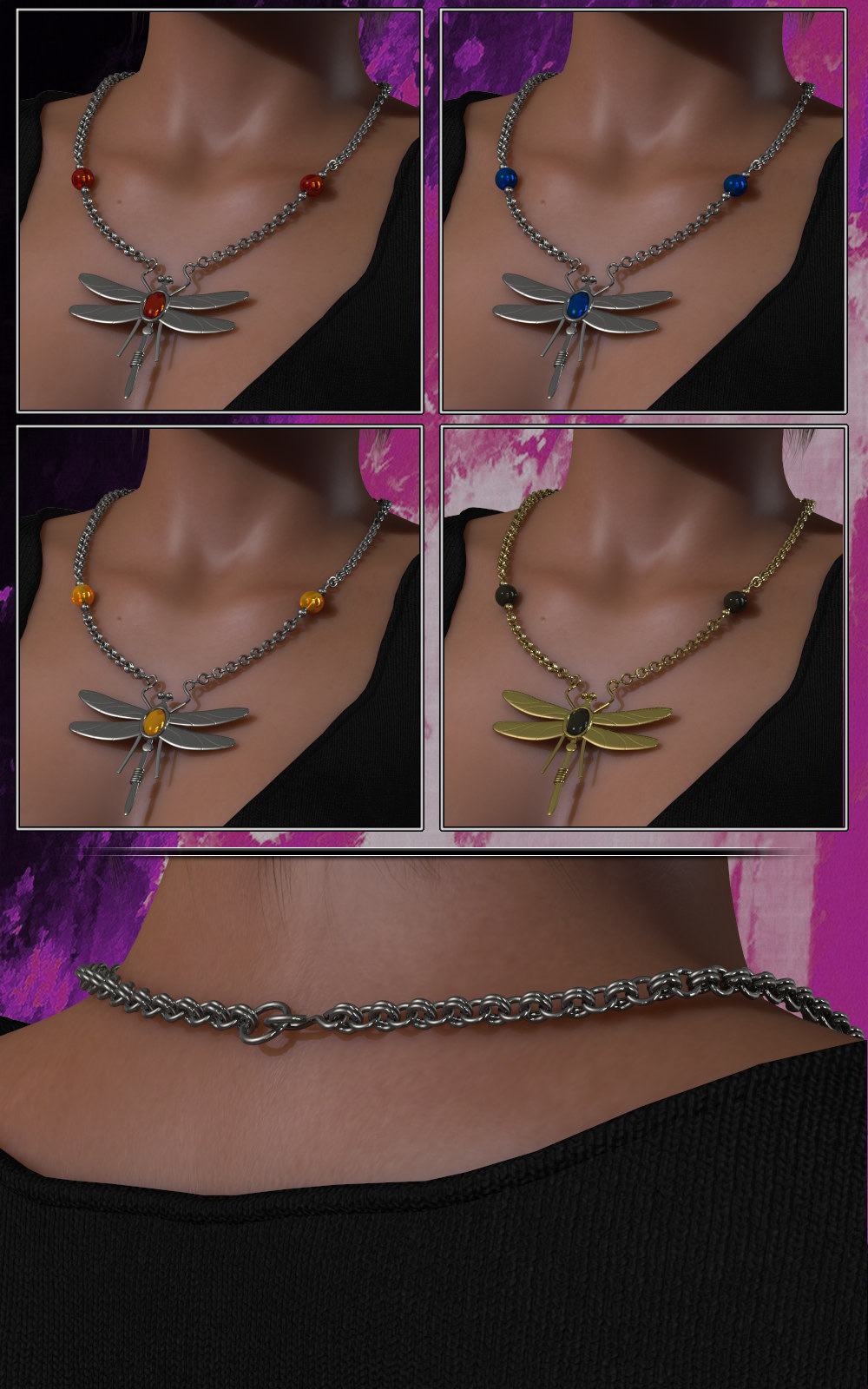 Exnem Dragonfly Necklace by N/A
