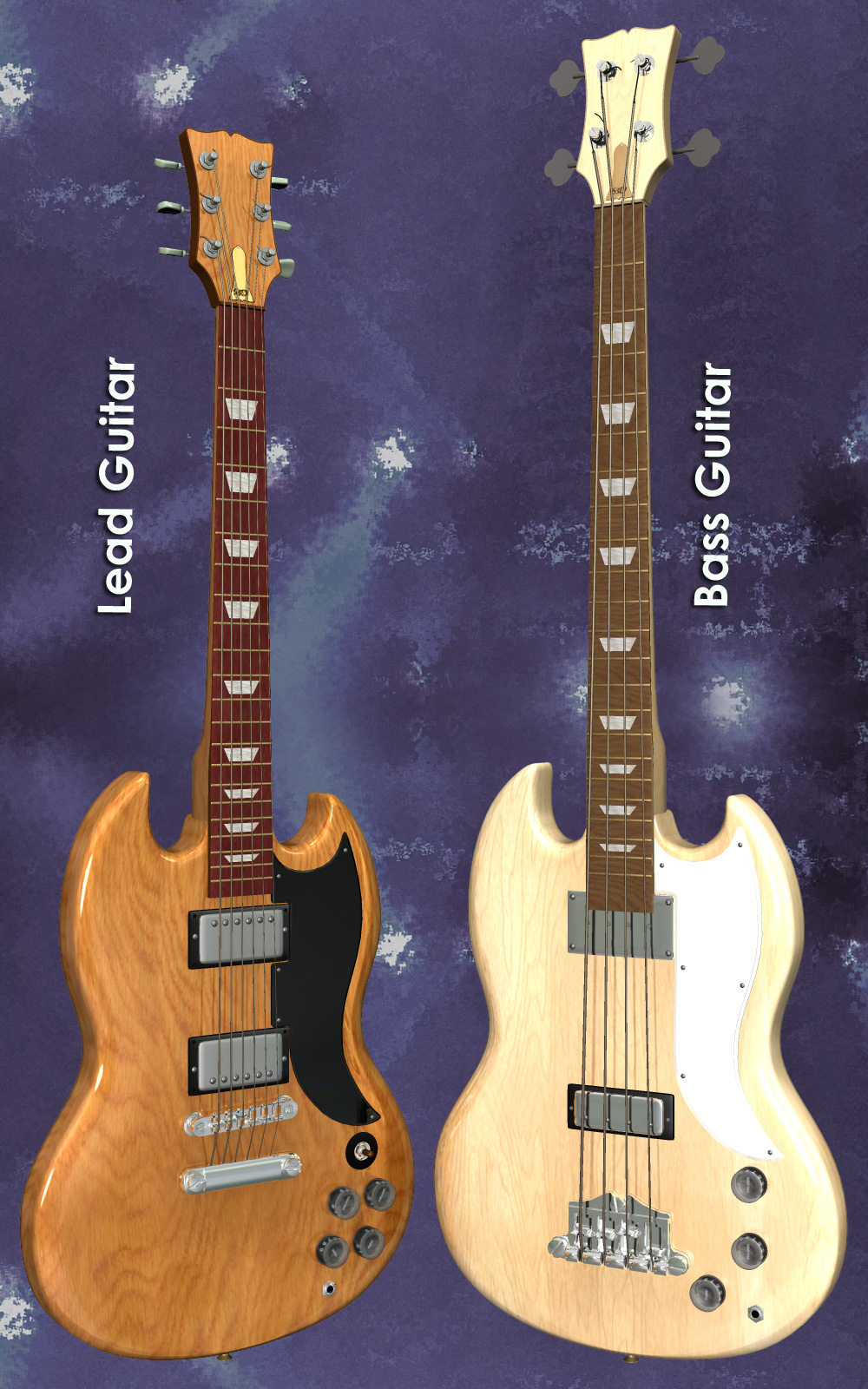 Rock School SG Lead & Bass Guitars by N/A