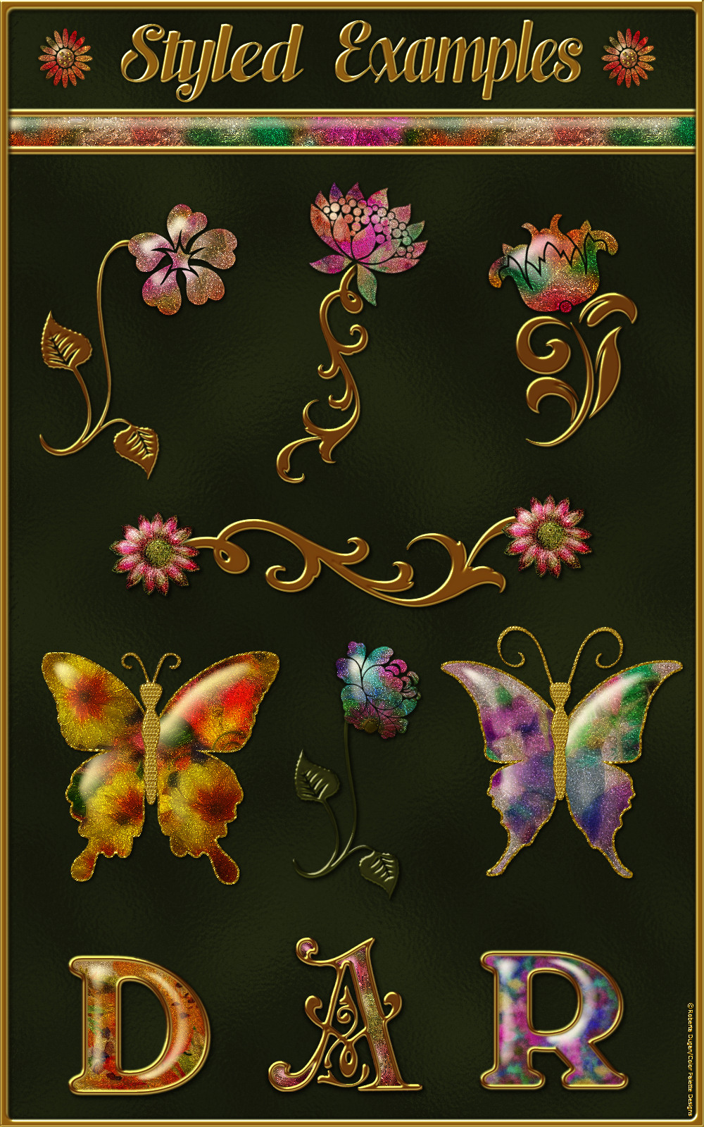 Frosted Floral Glass Layer Styles by N/A