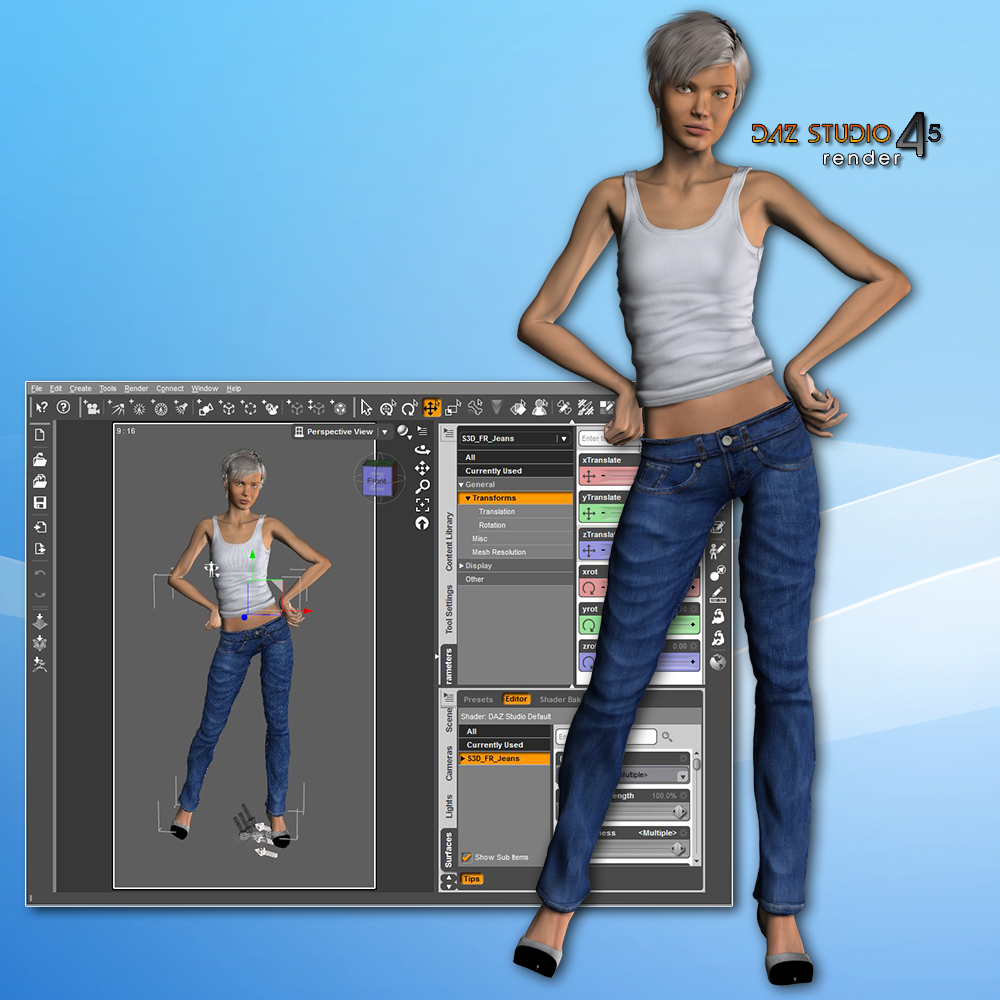Slide3D Francesca Jeans & TankTop by N/A