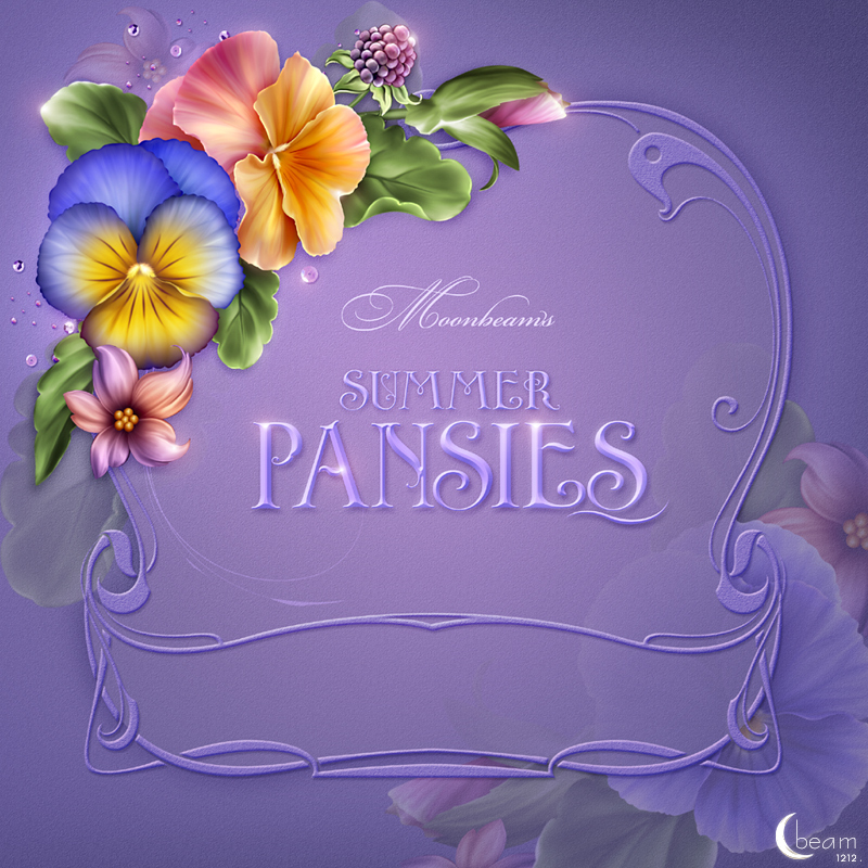 Moonbeam's Summer Pansies by N/A