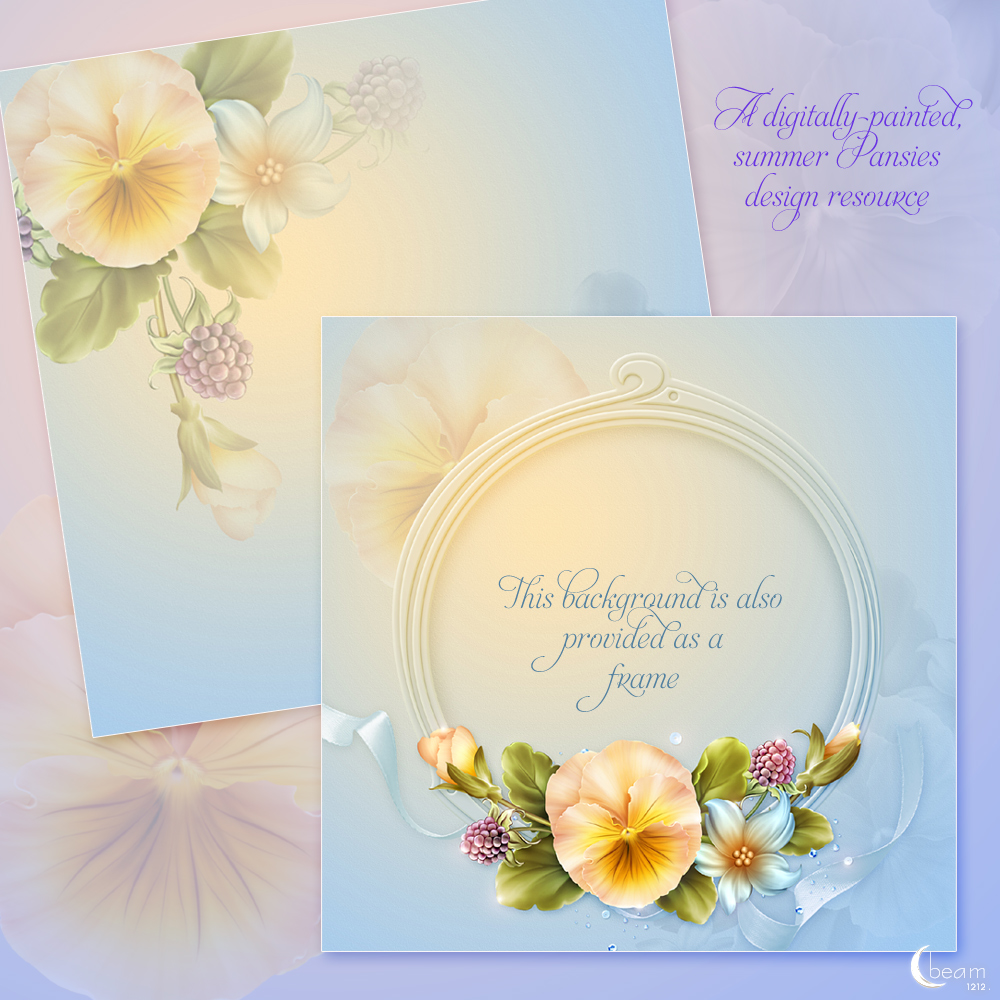 Moonbeam's Summer Pansies by N/A