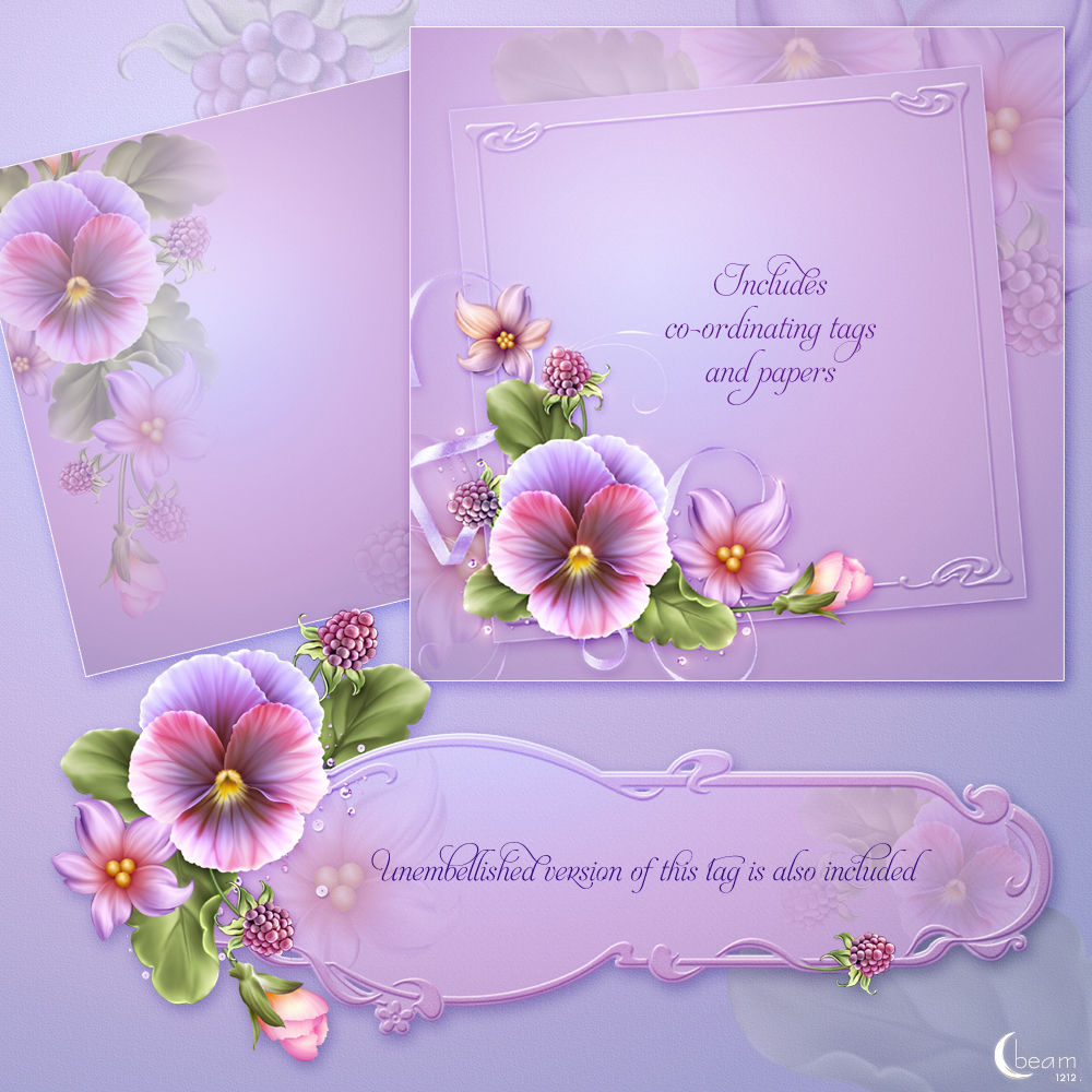 Moonbeam's Summer Pansies by N/A