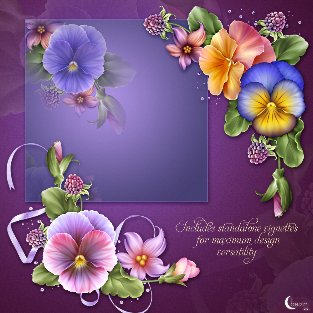 Moonbeam's Summer Pansies by N/A