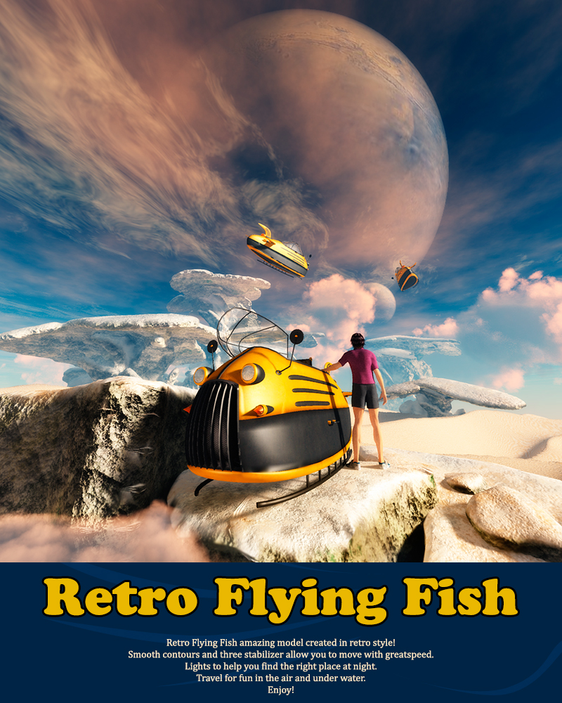 Retro Flying Fish by N/A