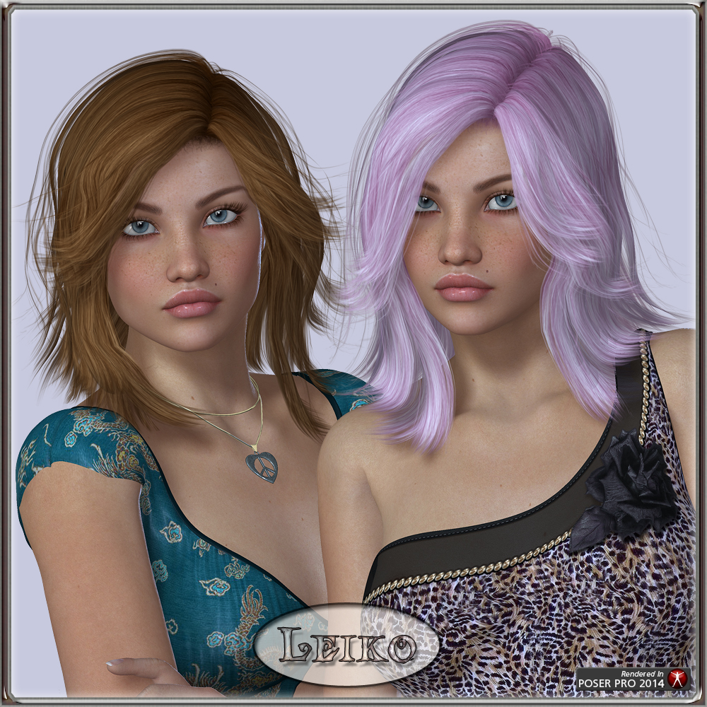 Leiko Hair for V4 and G1 by N/A