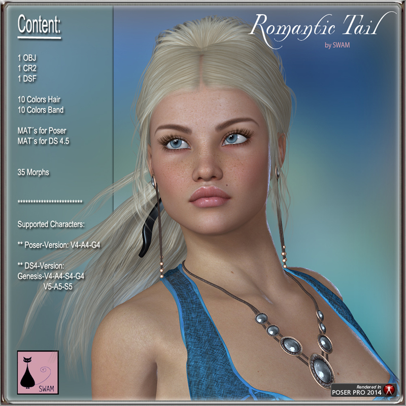 Romantic Tail Hair for V4 and G1 by N/A